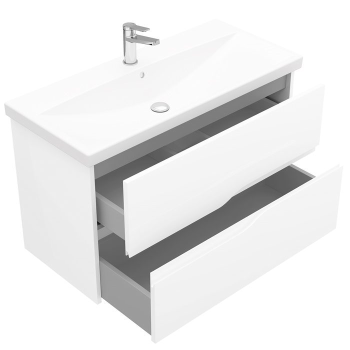Тумба в ванную LAPARET ALTAIR 100 под умывальник Cerastyle Elite 100, белый — изображение 3