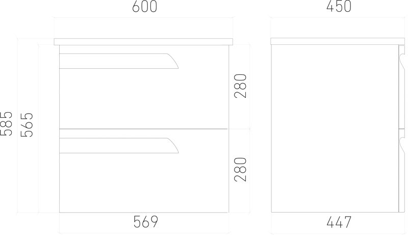 Тумба в ванную LAPARET ATLAS 60 под умывальник Creavit Su 60, белый — изображение 4