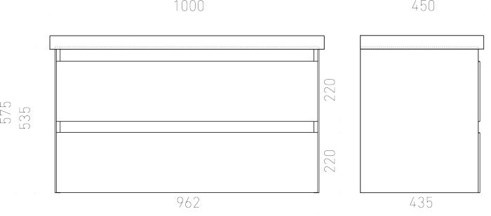 Тумба подвесная LAPARET VITRUM 100, белый матовый, LV-WCAB-100-11 — изображение 4