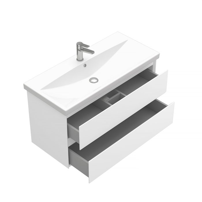 Тумба подвесная LAPARET VITRUM 100, белый матовый, LV-WCAB-100-11 — изображение 2