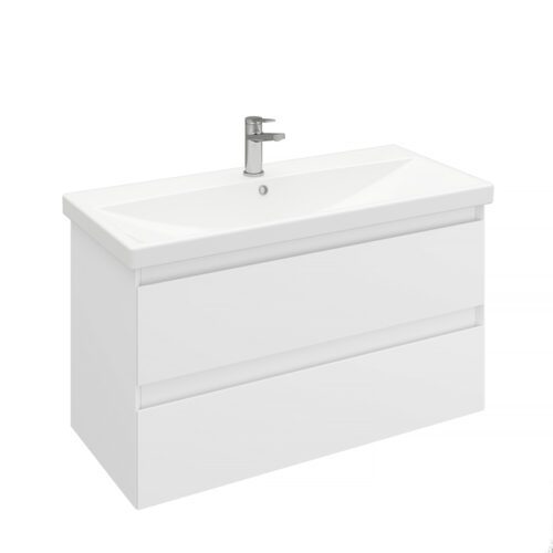 Тумба подвесная LAPARET VITRUM 100, белый матовый, LV-WCAB-100-11