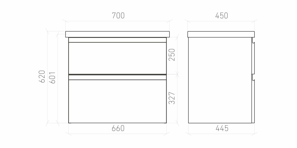 Тумба подвесная LAPARET OPTIMUM 70, белый глянец, LO-WCAB-70-01 — изображение 4