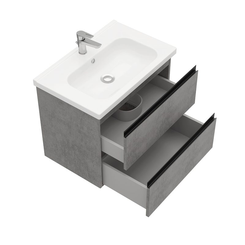 Тумба в ванную LAPARET ELECTRA 70 под умывальник Creavit Ideal 70, хромикс серебро — изображение 2