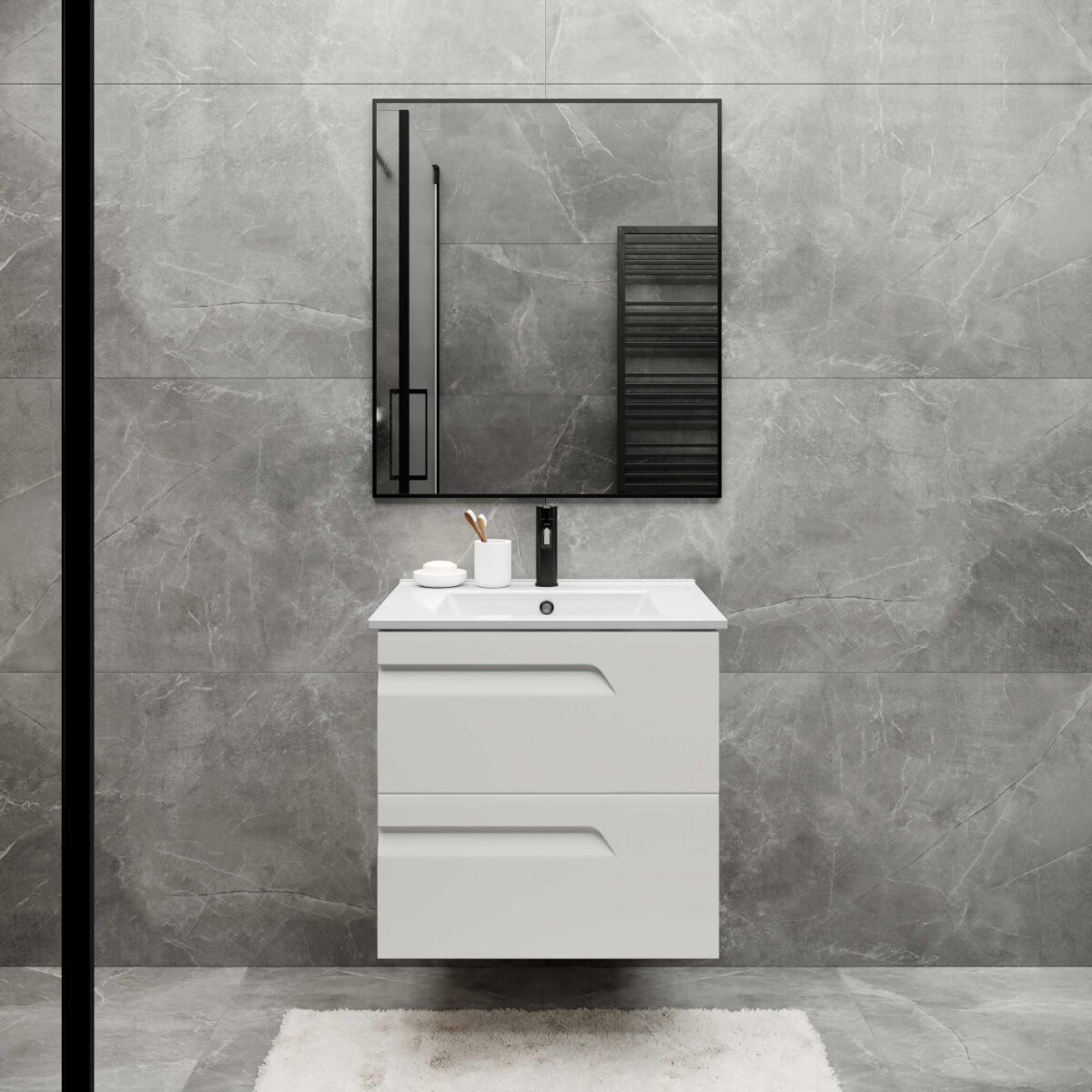 Тумба в ванную LAPARET ATLAS 60 под умывальник Creavit Su 60, белый — изображение 5