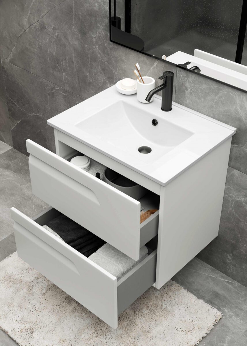 Тумба в ванную LAPARET ATLAS 60 под умывальник Creavit Su 60, белый — изображение 6