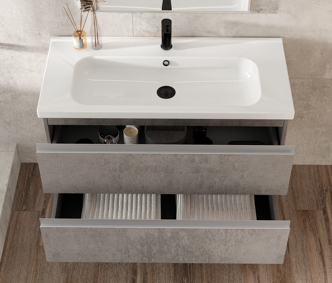 Тумба в ванную LAPARET ELECTRA 70 под умывальник Creavit Ideal 70, хромикс серебро — изображение 4