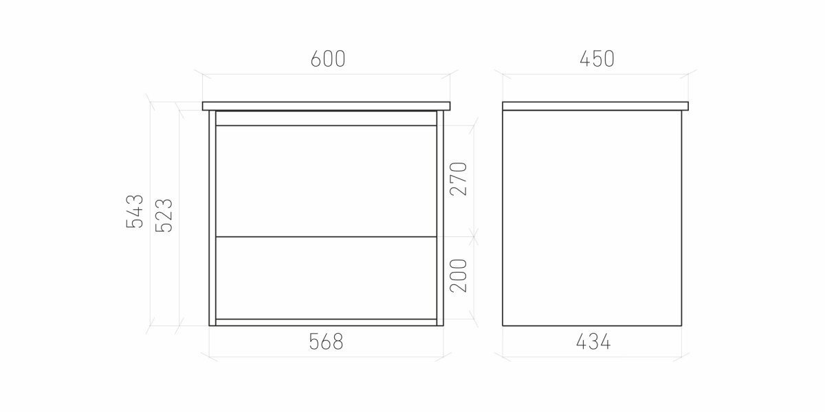Тумба подвесная LAPARET POLARIS 60, дуб Рока/белый матовый, LP-WCAB-60-222-11 — изображение 4