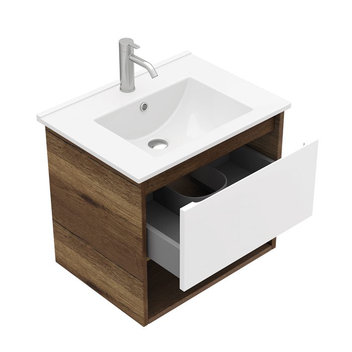 Тумба подвесная LAPARET POLARIS 60, дуб Рока/белый матовый, LP-WCAB-60-222-11 — изображение 2