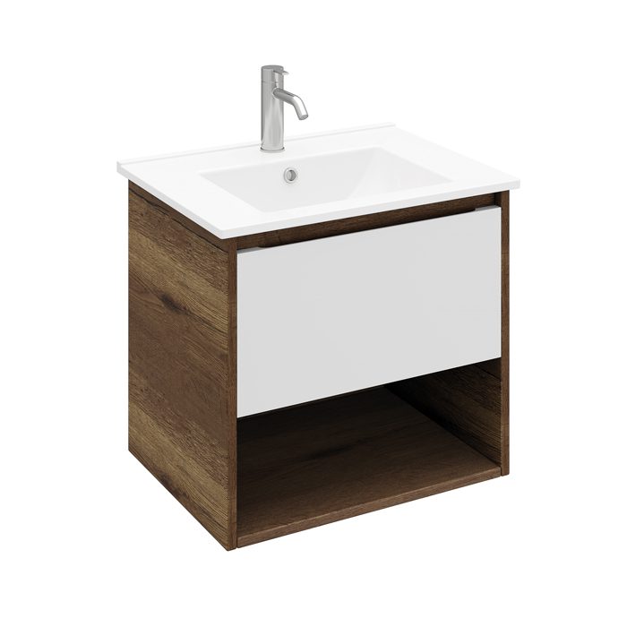 Тумба подвесная LAPARET POLARIS 60, дуб Рока/белый матовый, LP-WCAB-60-222-11