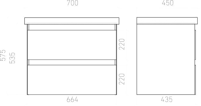Тумба подвесная LAPARET VITRUM 70, белый матовый, LV-WCAB-70-11 — изображение 4