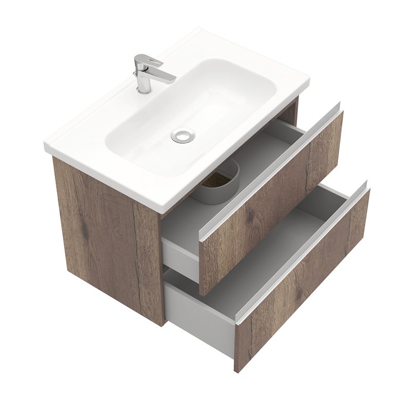 Тумба в ванную LAPARET ELECTRA 80 под умывальник Creavit Ideal 80, дуб Рока — изображение 2