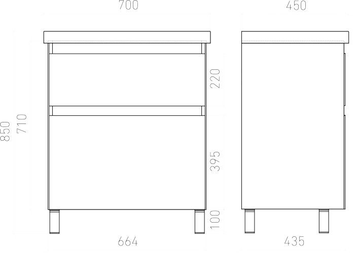 Тумба напольная LAPARET VITRUM 70, белый матовый, LV-WFCAB-70-11 — изображение 4