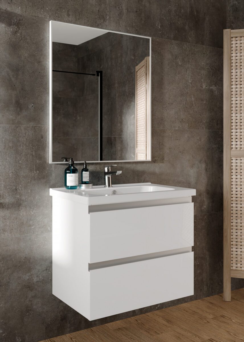 Тумба в ванную LAPARET ELECTRA 70 под умывальник Creavit Ideal 70, белый глянец — изображение 4