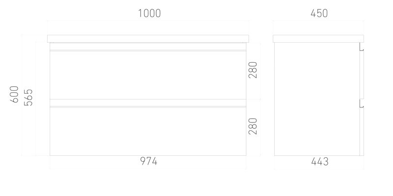 Тумба в ванную LAPARET ELECTRA 100 под умывальник Creavit Ideal 100, белый глянец — изображение 4