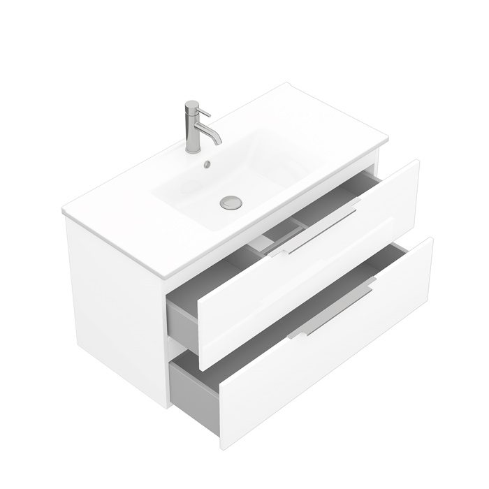 Тумба подвесная LAPARET FOCUS 100, белый глянец, LF-WCAB-100A-01 — изображение 2