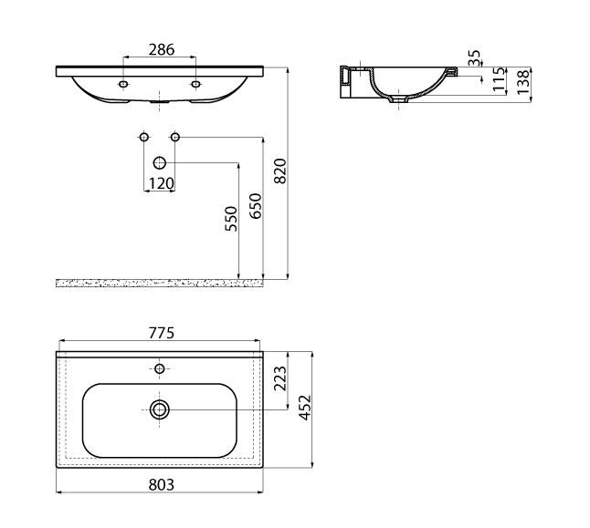 Умывальник Creavit Ideal 80, ID080-00CB00E-0000 — изображение 2