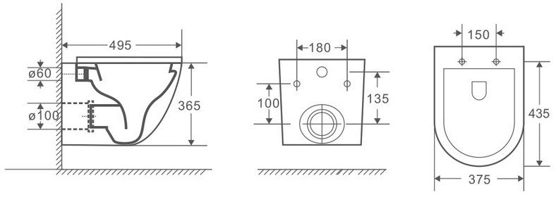 Унитаз подвесной Niagara Vista, NG-9301 — изображение 2