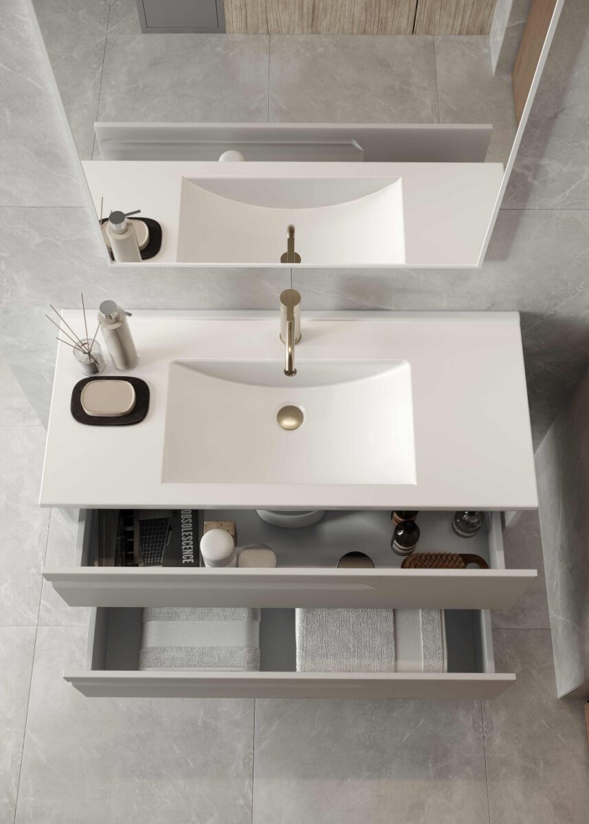 Тумба в ванную LAPARET ATLAS 100 под умывальник Creavit Su 100, кашемир — изображение 5