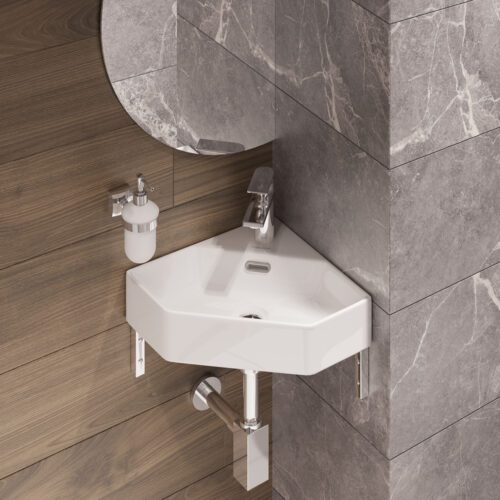 Умывальник угловой Sanita Luxe Line 35, WB.CR/Line/35-C/WHT.G/S1