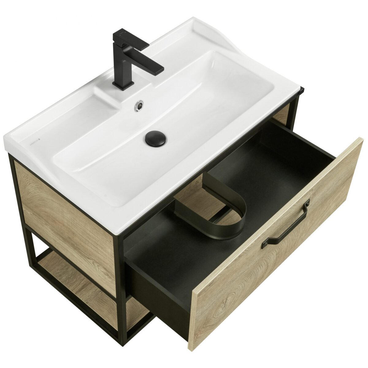 Тумба в ванную Aquaton Лофт Фабрик 80 под умывальник Aquaton Фабиа 80, дуб эндгрейн