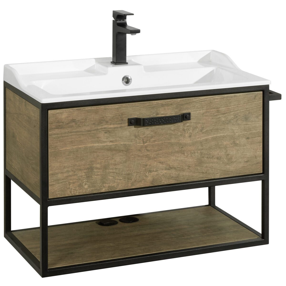 Тумба в ванную Aquaton Лофт Фабрик 80 под умывальник Aquaton Фабиа 80, дуб кантри