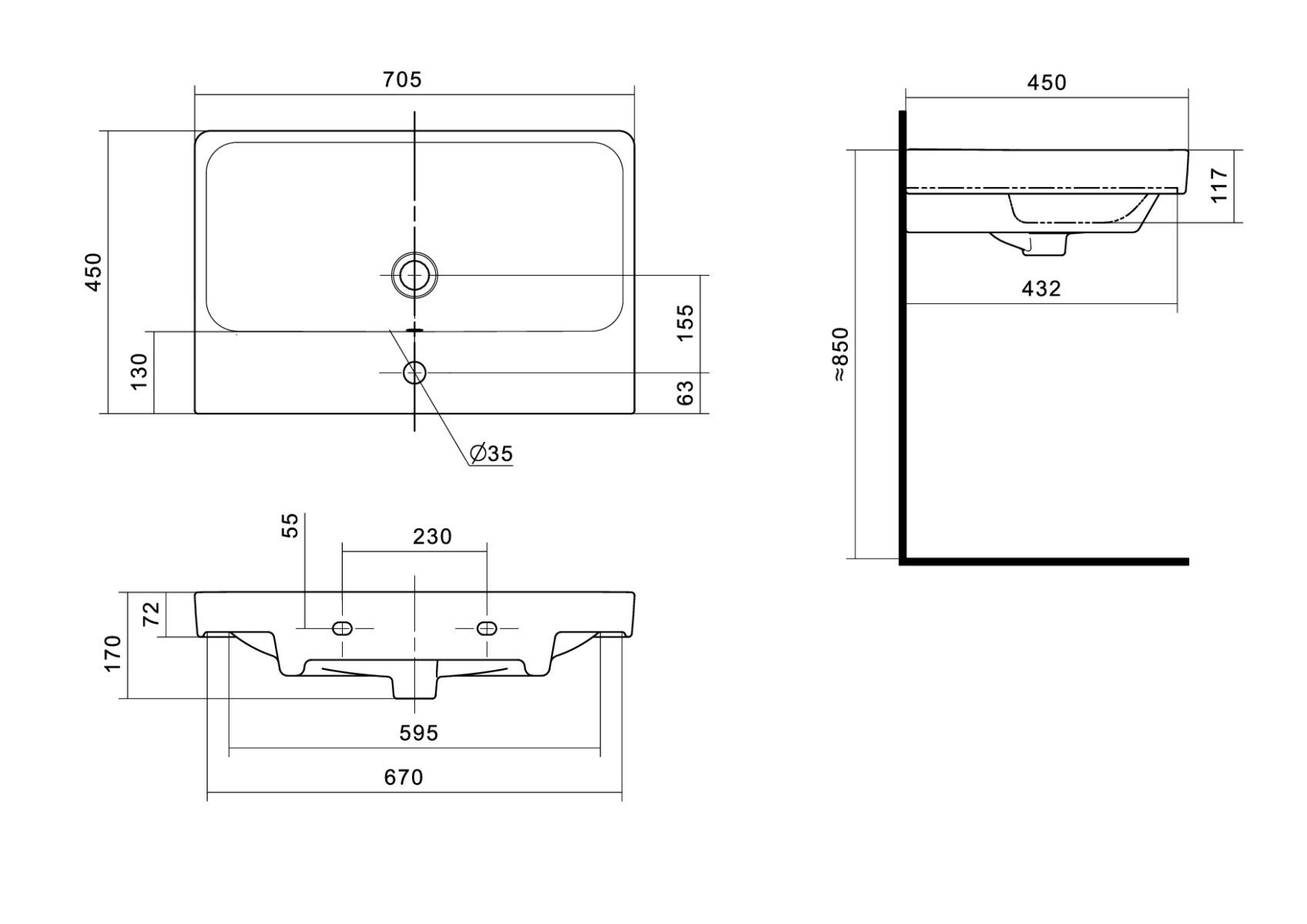 Комплект: тумба в ванную Aquaton Сканди 70 с умывальником Santek Адриана 70, белый, 1A2518V0SD010 — изображение 8