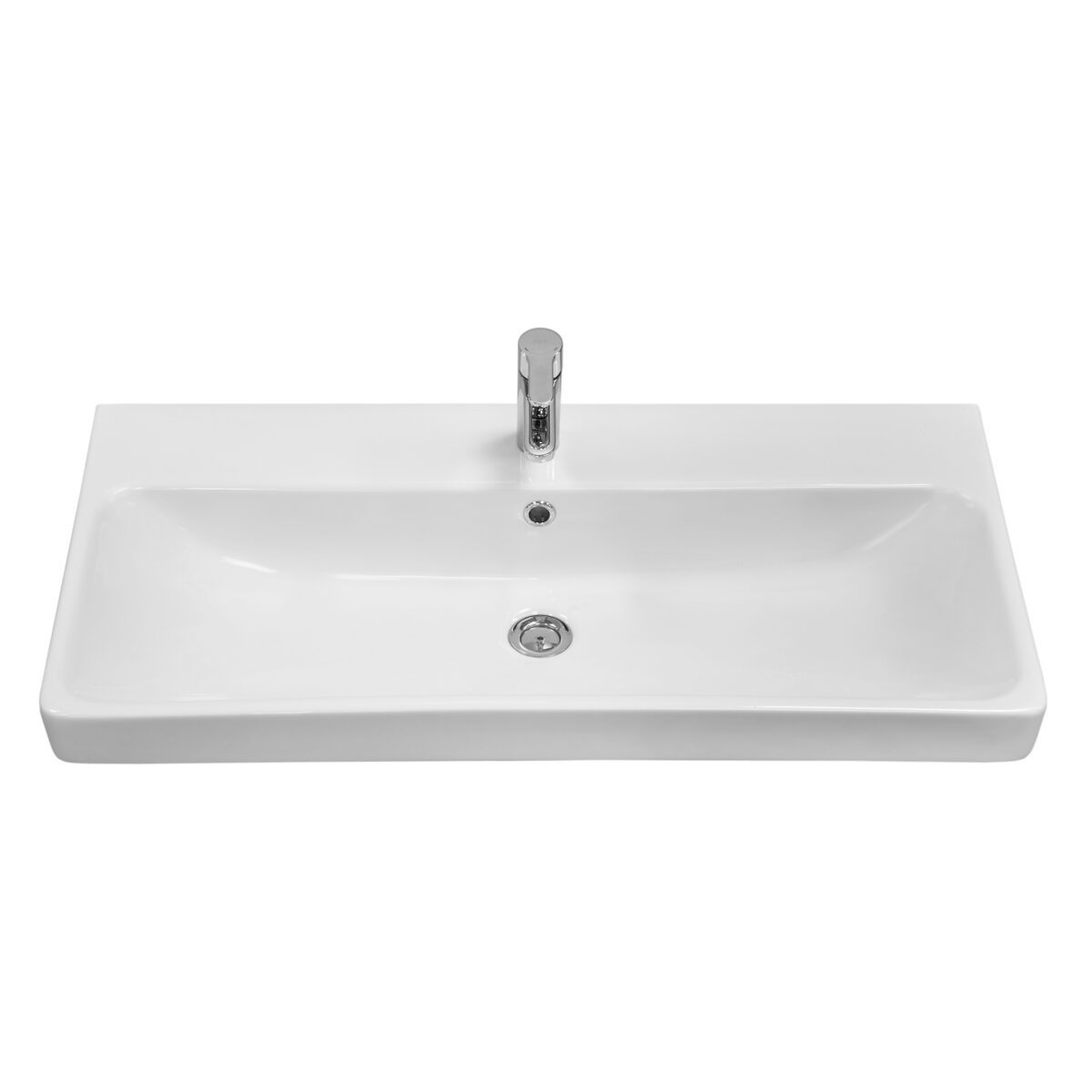 Комплект: тумба в ванную Aquaton Сканди 90 с умывальником Santek Адриана 90, белый/дуб верона, 1A2519V0SDB20 — изображение 9