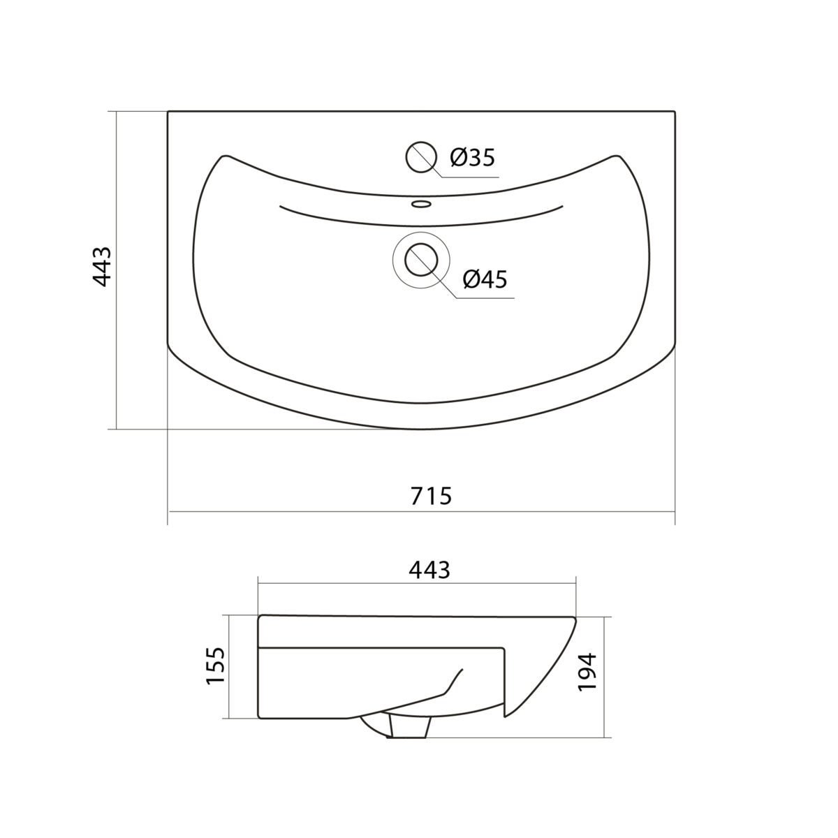 Комплект: тумба в ванную Aquaton Бекка 70 с умывальником Santek Балтика 70, белый/дуб Сомерсет, 1A2087V0BAC20 — изображение 6
