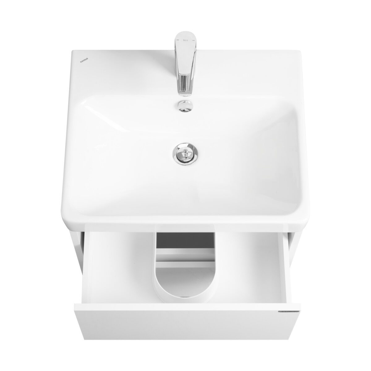 Комплект: тумба в ванную Aquaton Сканди 55 с умывальником Santek Адриана 55, белый/дуб рустикальный, 1A2517K0SDZ90 — изображение 6