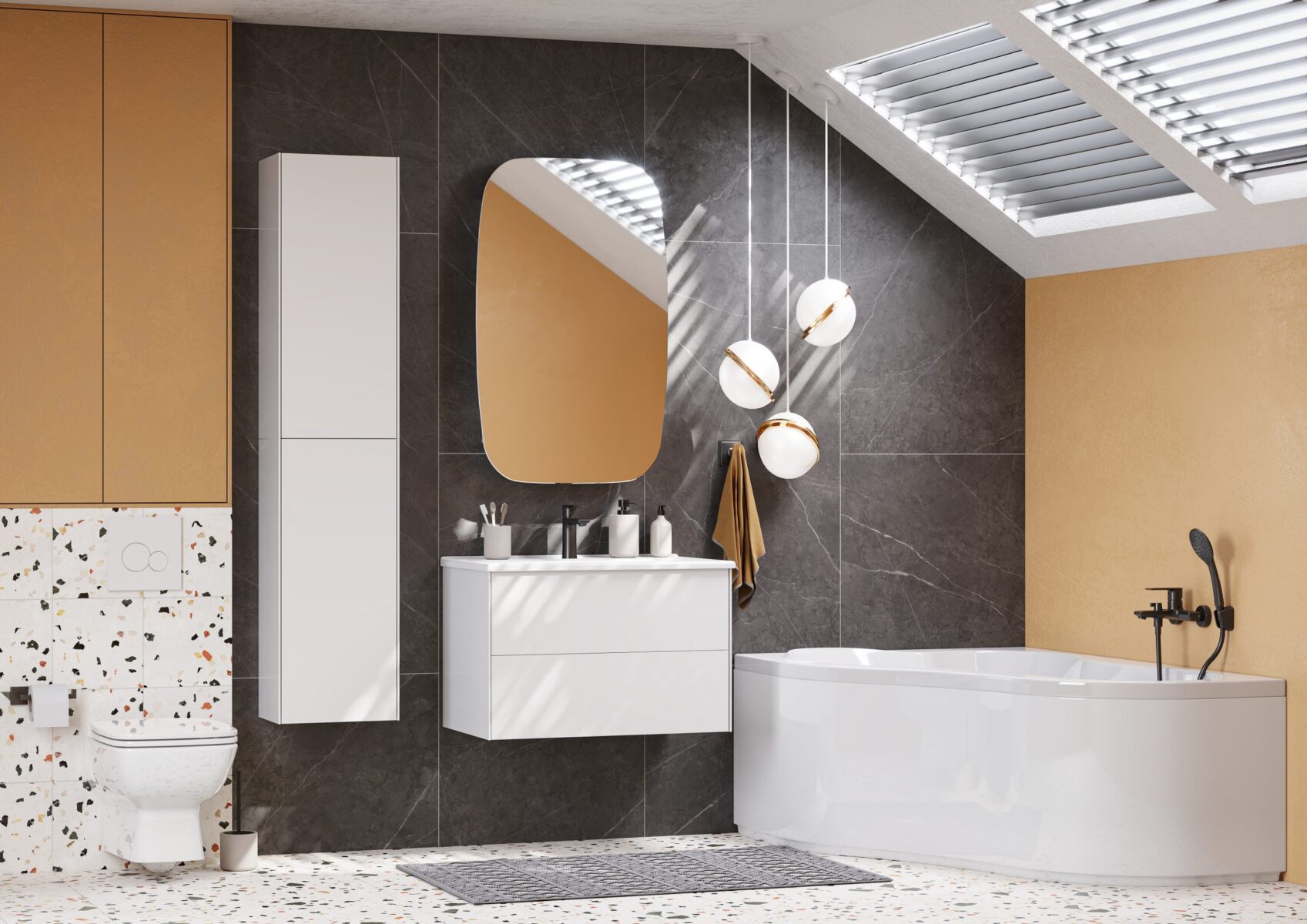 Комплект: тумба в ванную Aquaton Сохо 100 с умывальником Santek Элина 100, белый, 1A2582V0AJ010 — изображение 5