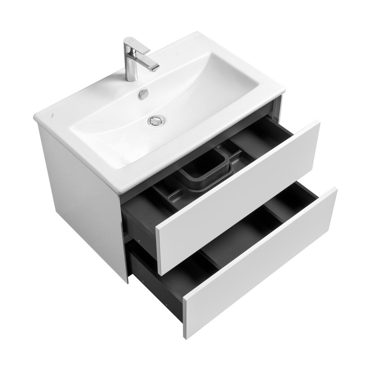 Комплект: тумба в ванную Aquaton Сохо 100 с умывальником Santek Элина 100, белый, 1A2582V0AJ010 — изображение 3