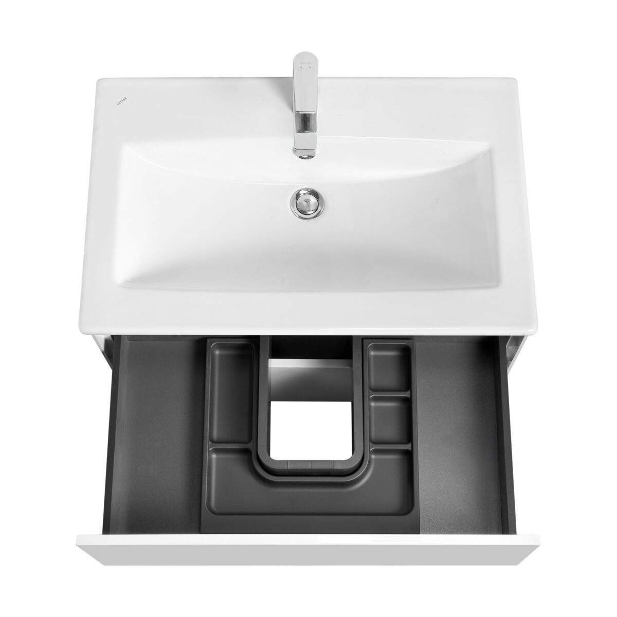 Комплект: тумба в ванную Aquaton Сохо 100 с умывальником Santek Элина 100, белый, 1A2582V0AJ010 — изображение 2