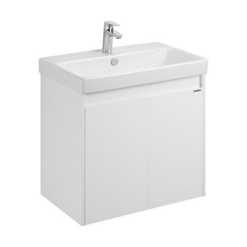 Комплект: тумба в ванную Aquaton Сканди Doors 70 с умывальником Santek Адриана 70, белый, 1A2789V0SD010