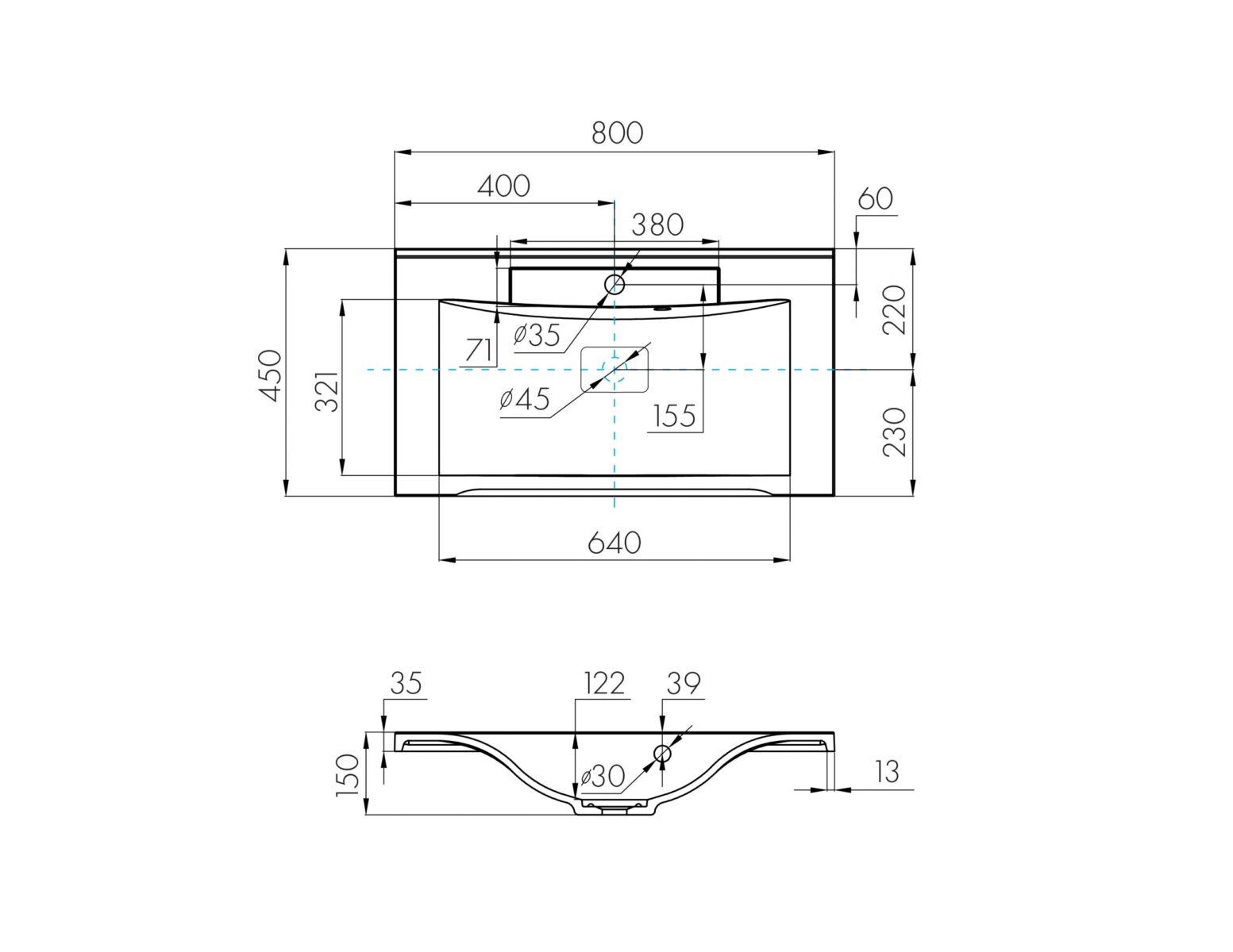 Умывальник Aquaton Премьер М 80, 1A70493KPR010 — изображение 4