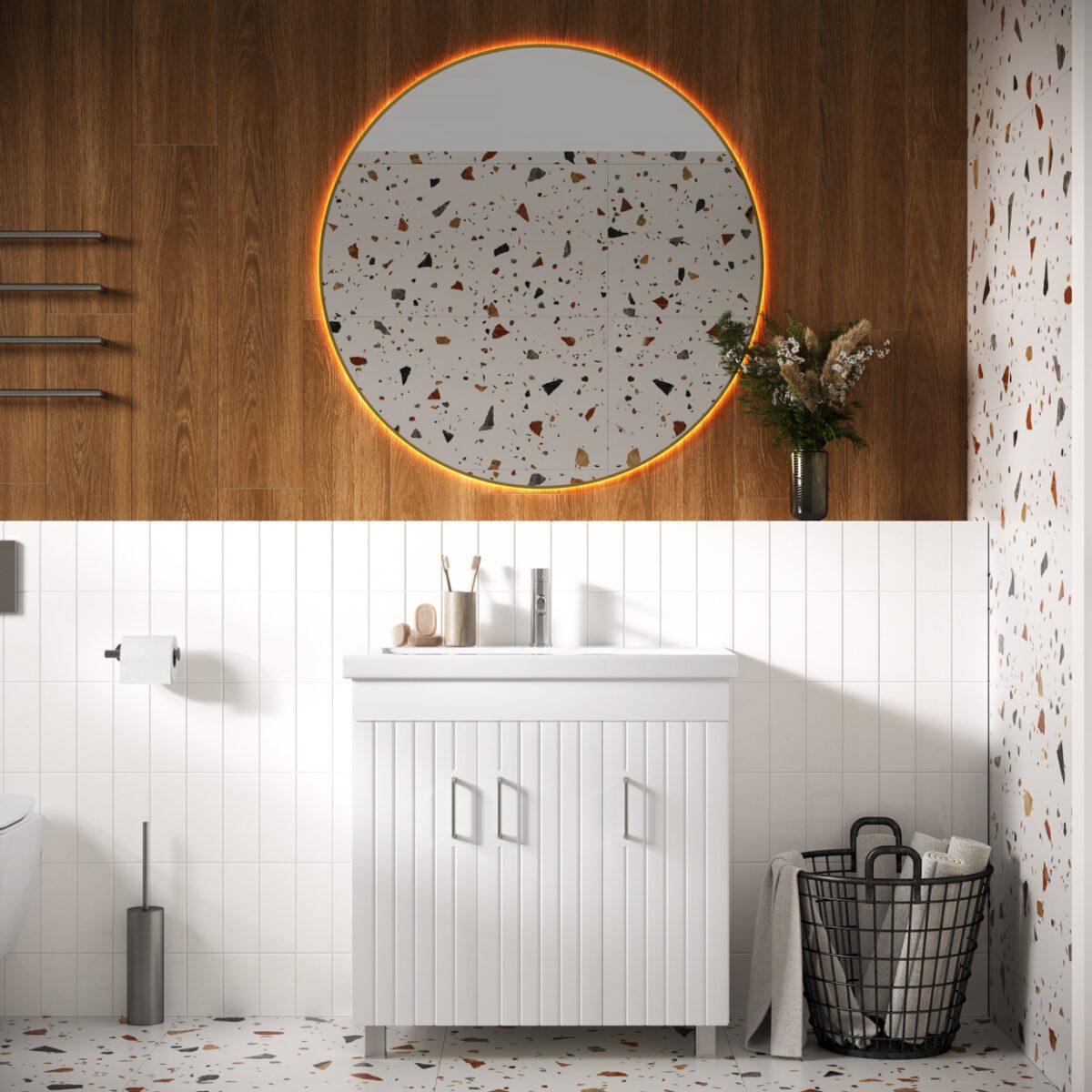 Тумба в ванную LAPARET NOVUS 80 под умывальник Cersanit COMO 80, белый — изображение 4