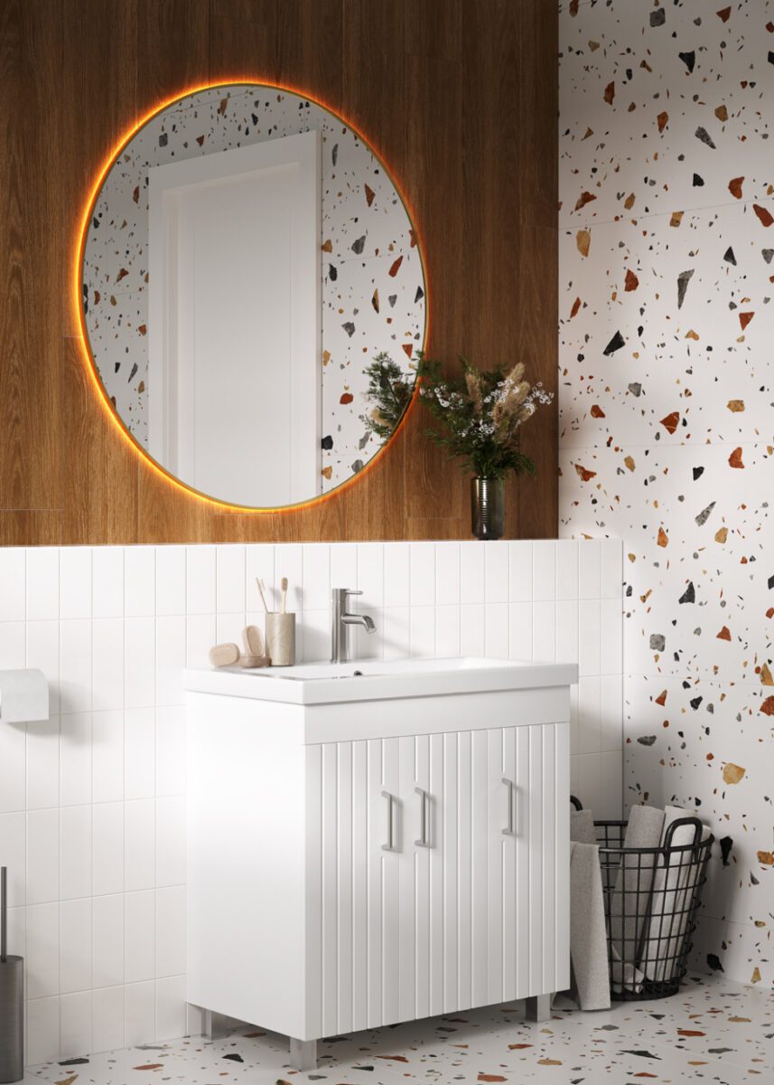 Тумба в ванную LAPARET NOVUS 80 под умывальник Cersanit COMO 80, белый — изображение 7