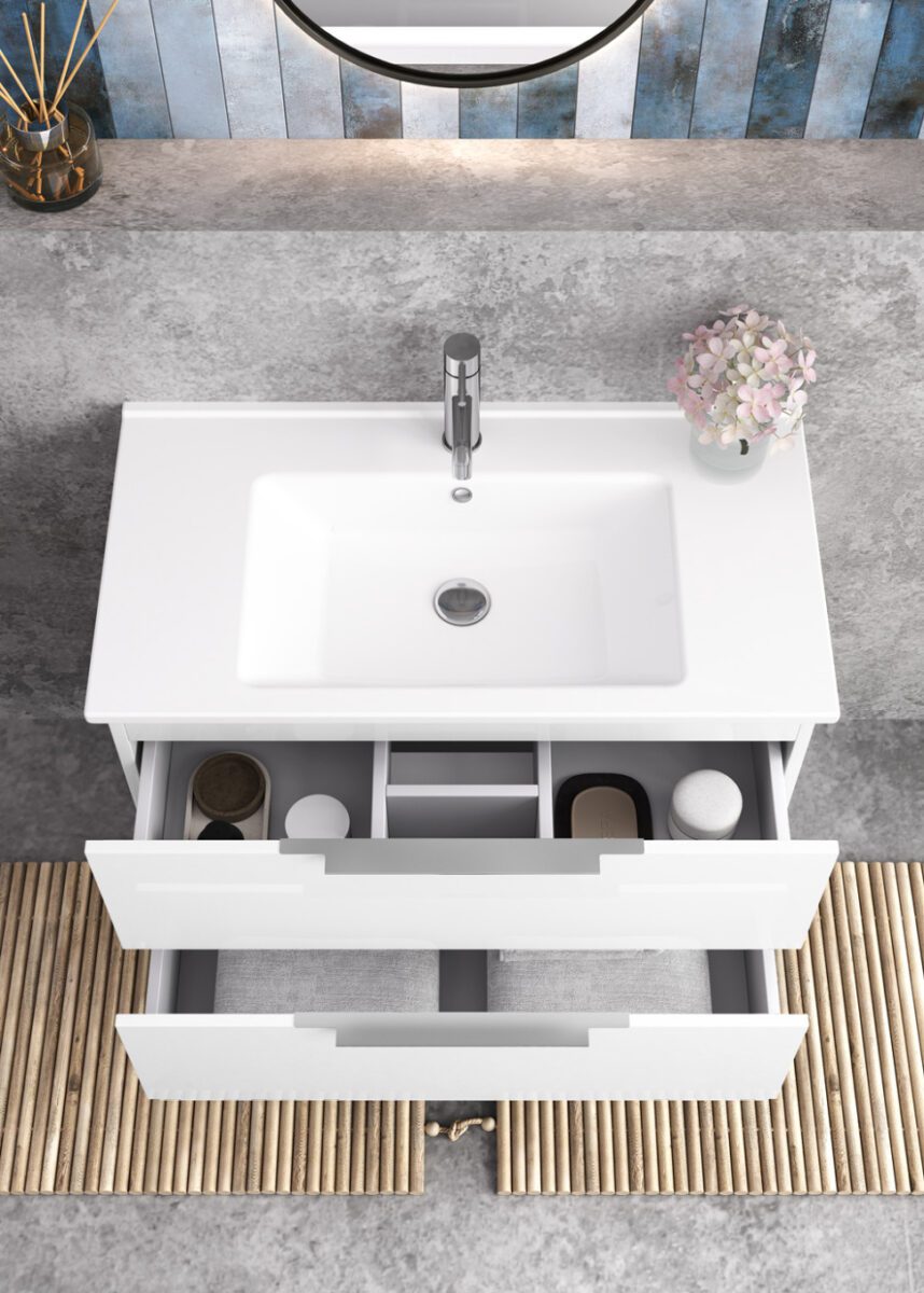 Тумба в ванную LAPARET FOCUS 85 под умывальник Cerastyle Arte 85, белый — изображение 5