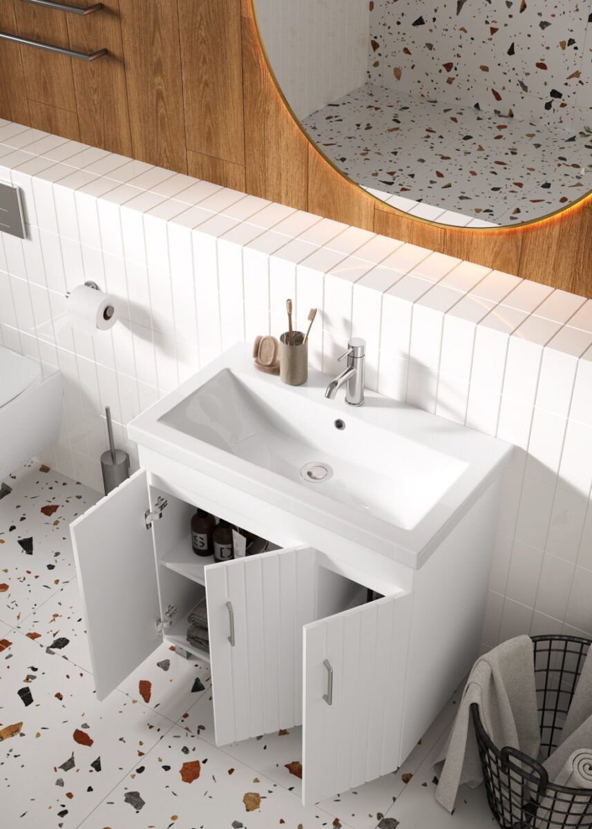 Тумба в ванную LAPARET NOVUS 80 под умывальник Cersanit COMO 80, белый — изображение 6