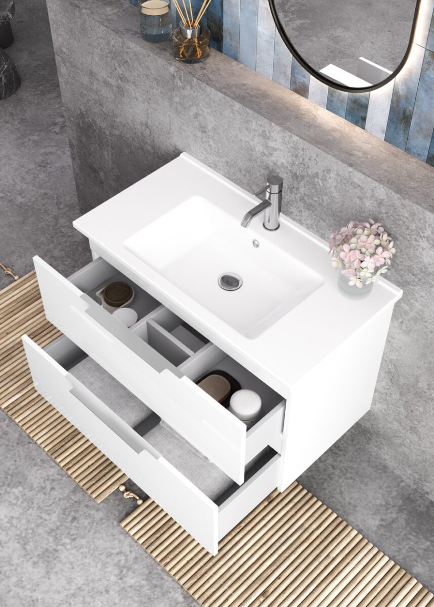 Тумба в ванную LAPARET FOCUS 100 под умывальник Cerastyle Arte 100, белый — изображение 5