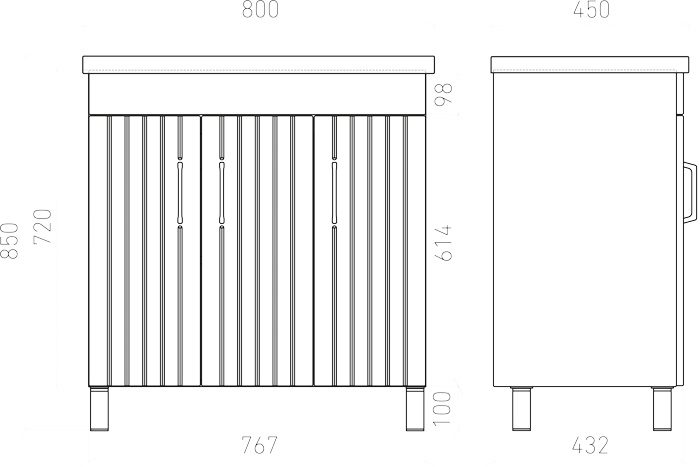 Тумба напольная LAPARET NOVUS 80, белый глянец, LN-WFCAB-80-01 — изображение 3