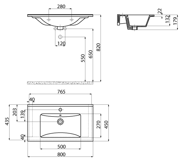 Умывальник Creavit Su 80, SU080-00CB00E-0000 — изображение 3