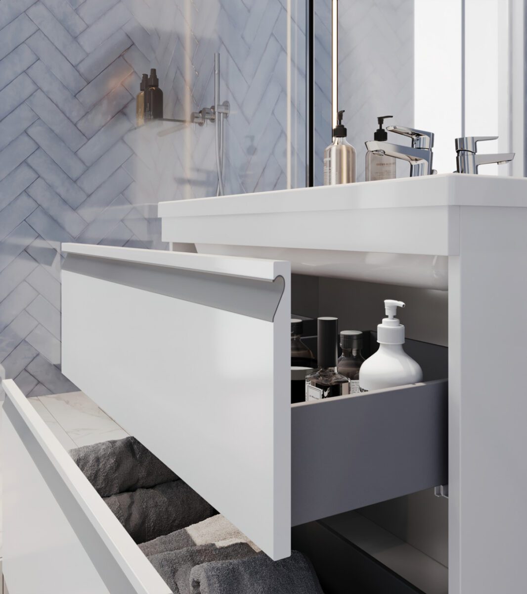 Тумба в ванную LAPARET VENUS 100 под умывальник Creavit Ideal 100, белый — изображение 6