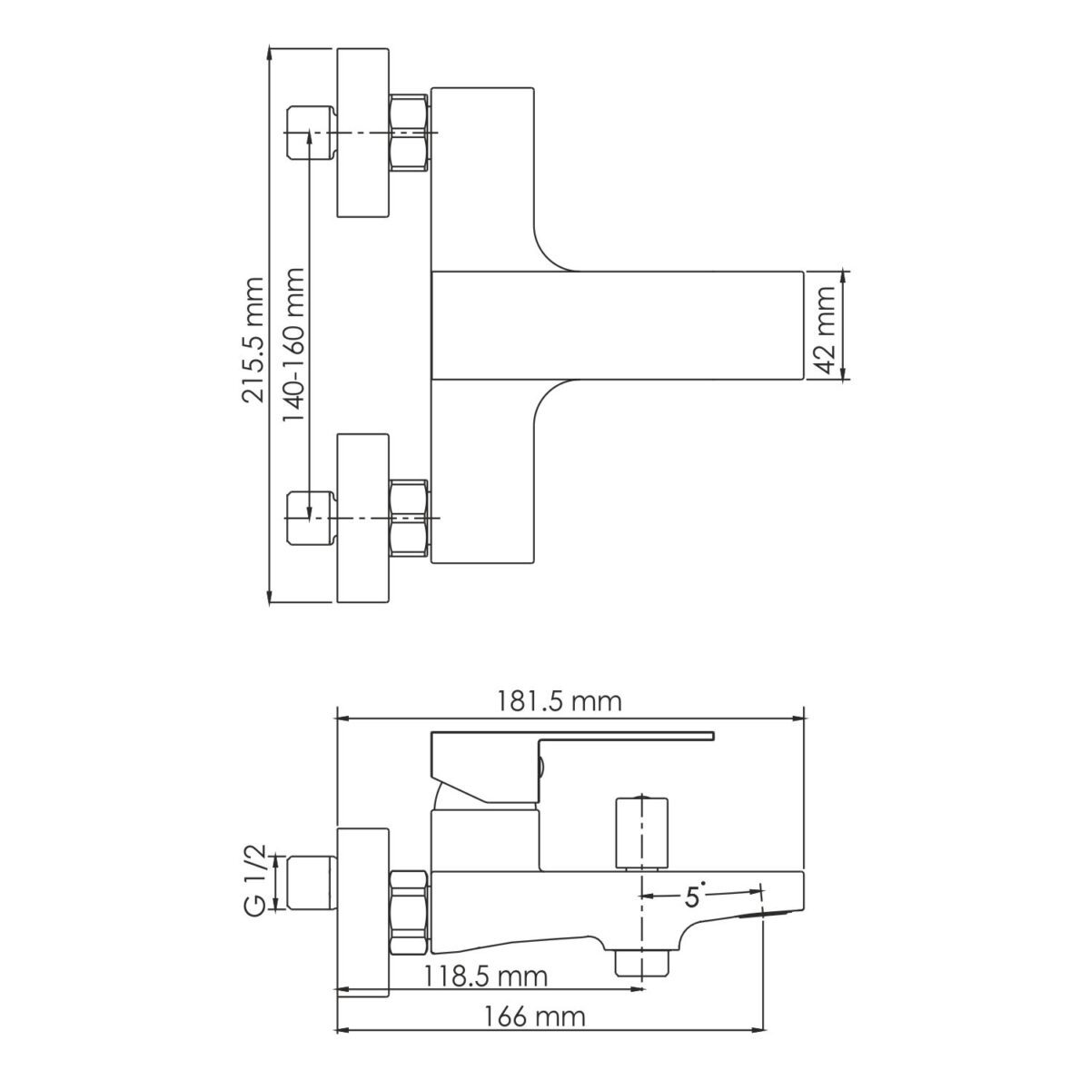 Смеситель для ванны Wasserkraft Abens 2001 — изображение 2