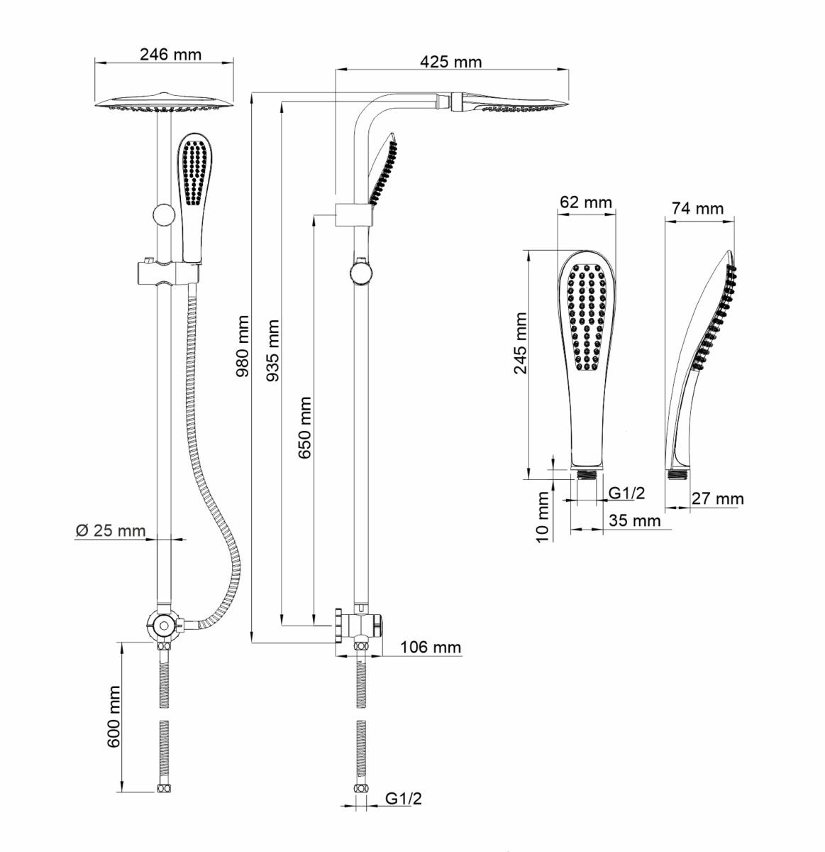 Душевая система без смесителя Wasserkraft A045 — изображение 7