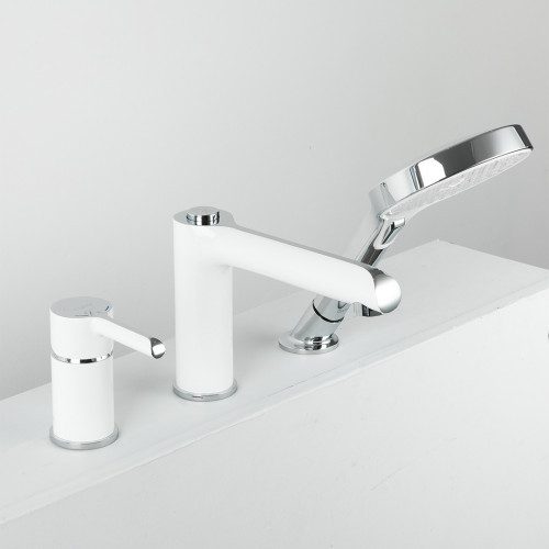 Смеситель для ванны врезной Gappo G1103-8, белый/хром