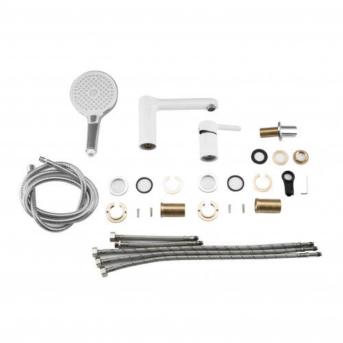 Смеситель для ванны врезной Gappo G1103-8, белый/хром — изображение 5