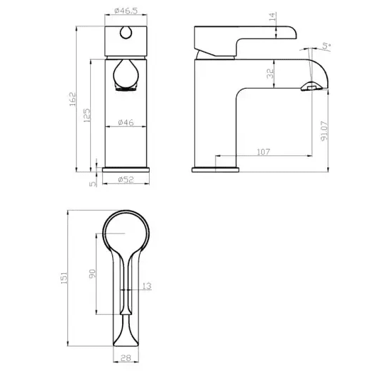 Смеситель для умывальника Gappo G1003-8, белый/хром — изображение 2