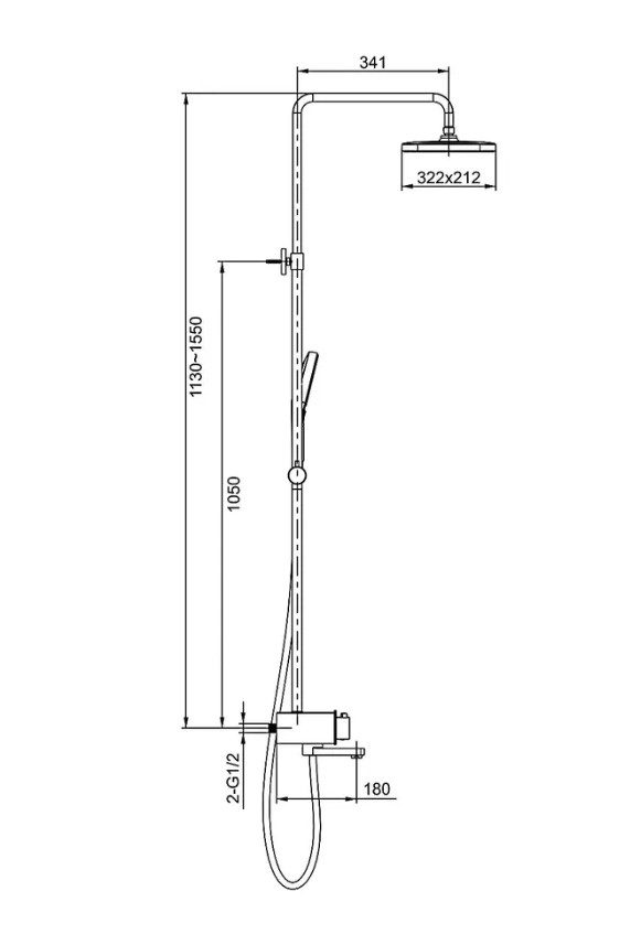 Душевая система с термостатическим смесителем Gappo G2495-16 — изображение 2