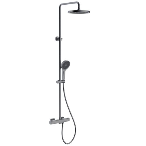 Душевая система с термостатическим смесителем Gappo G2495-79, оружейная сталь