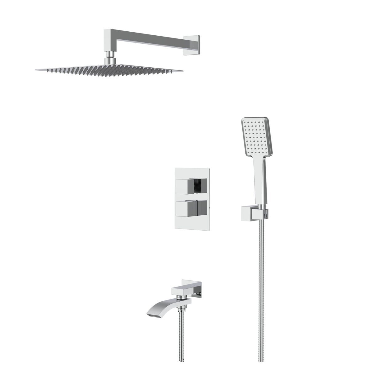 Душевая система с термостатическим смесителем скрытого монтажа для ванны и душа Gappo G7107-40